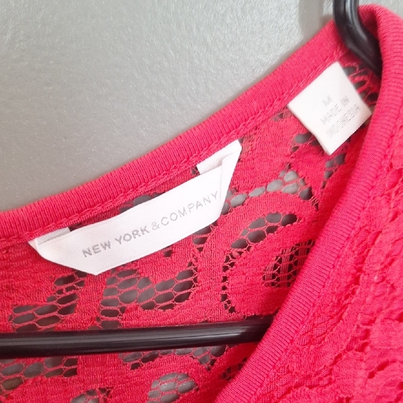 New York & Company Coral Lace Short Sleeve Blouse - Picture 2 of 10